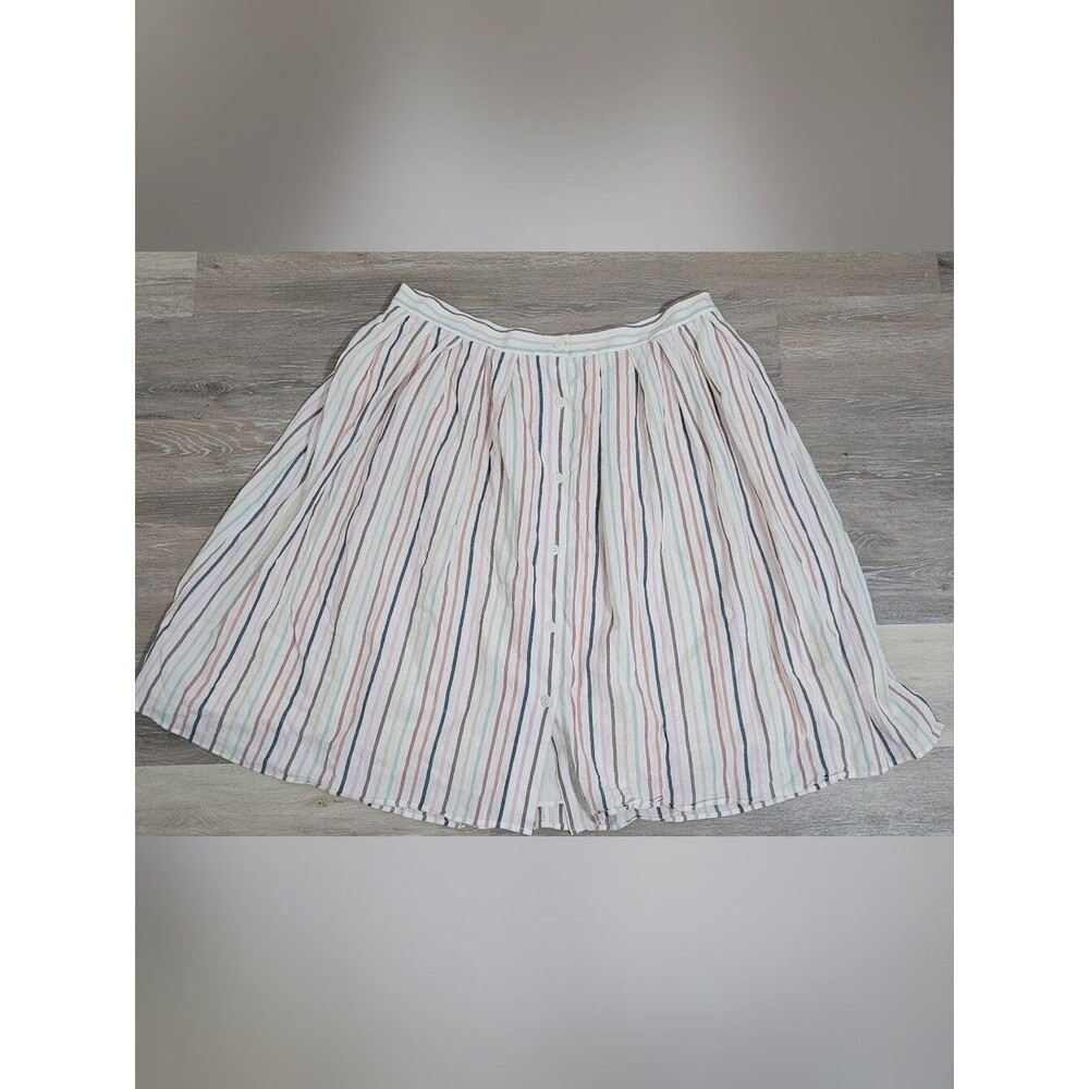 Modcloth Retro A Line Colorful Striped 24W Skirt Cotton Softgirl Cottagecore